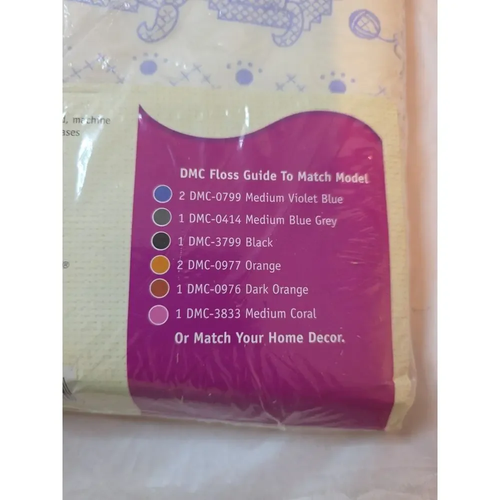 Janlynn Needlecraft Embroidery Stamped Pillowcases Set of 2 Cats #998-4004 NEW